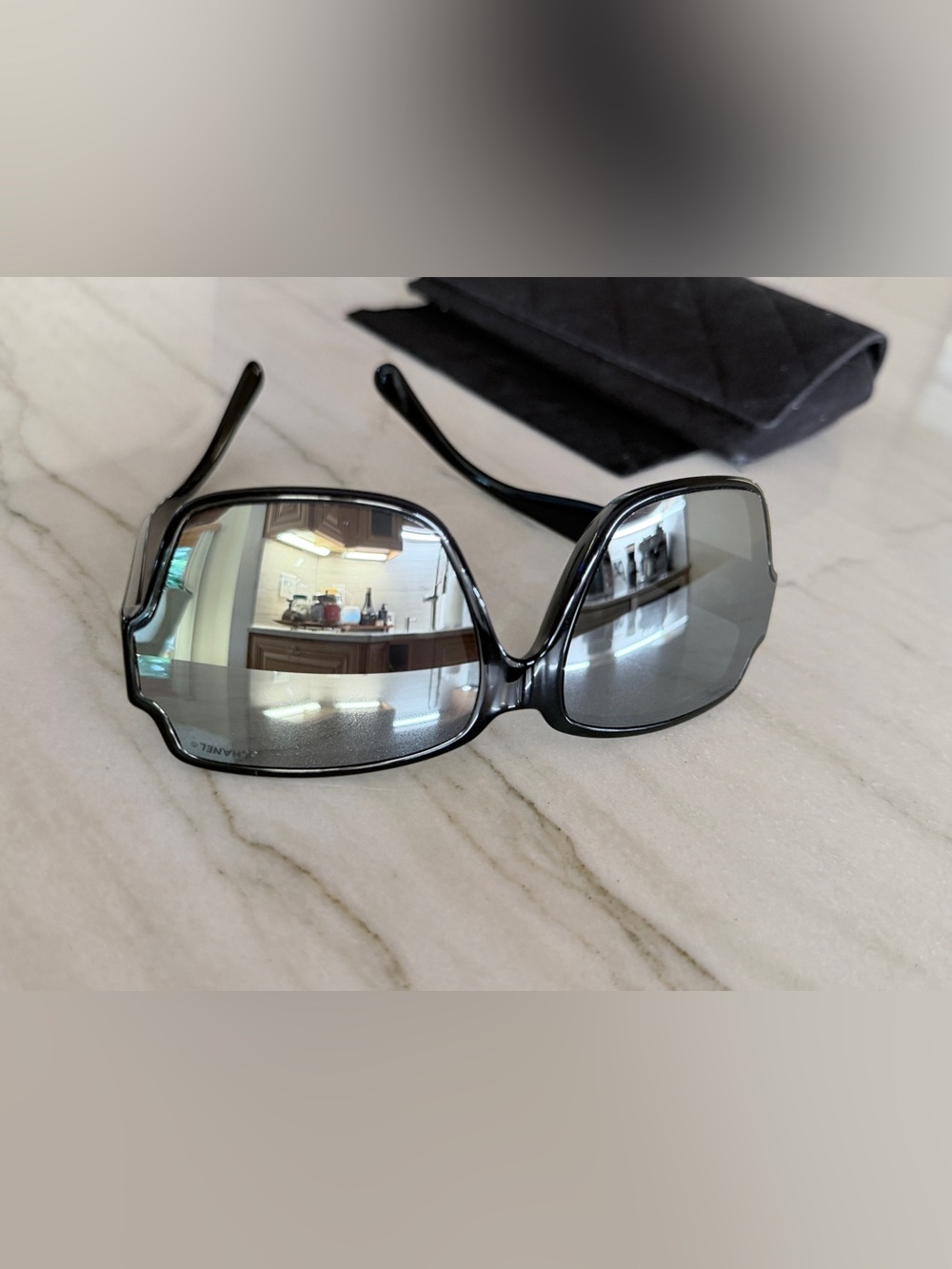Chanel Women’s Black Oversized Sunglasses